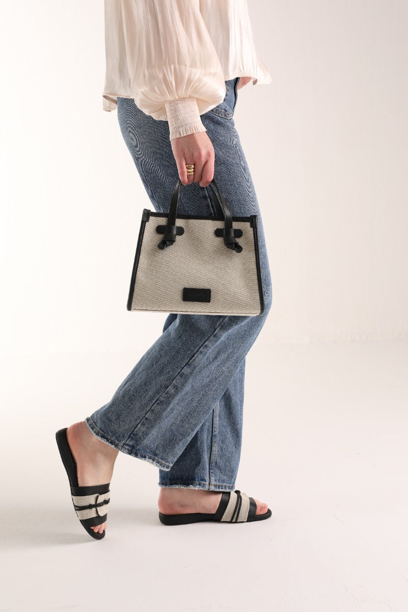 High Quality Canvas Ladies Handbag - Black