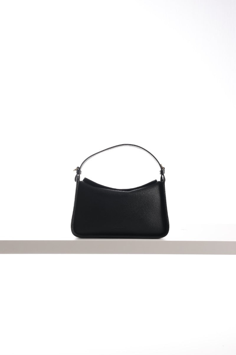 High Quality Small Embossed Leather Handbag - Black