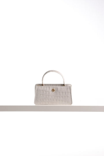 Ladies Handbag - Croc Effect Calf Skin - Summer Sand